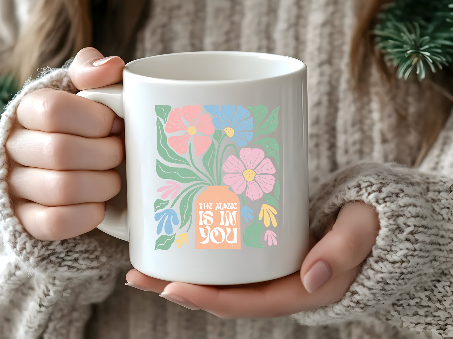 11 oz Ceramic Mug | Pastel Quotes (10 Options)