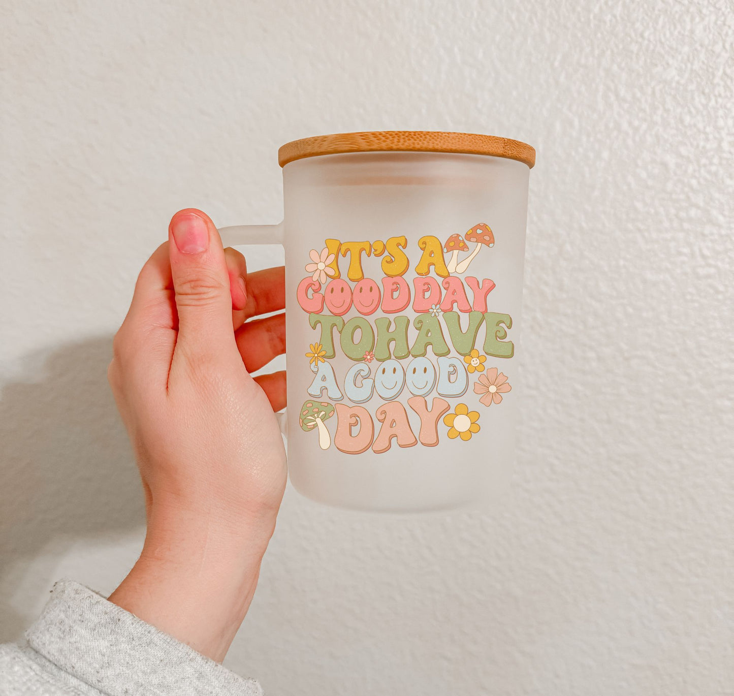 17 oz Frosted Glass Mug | Teacher Vibes (25 Options)