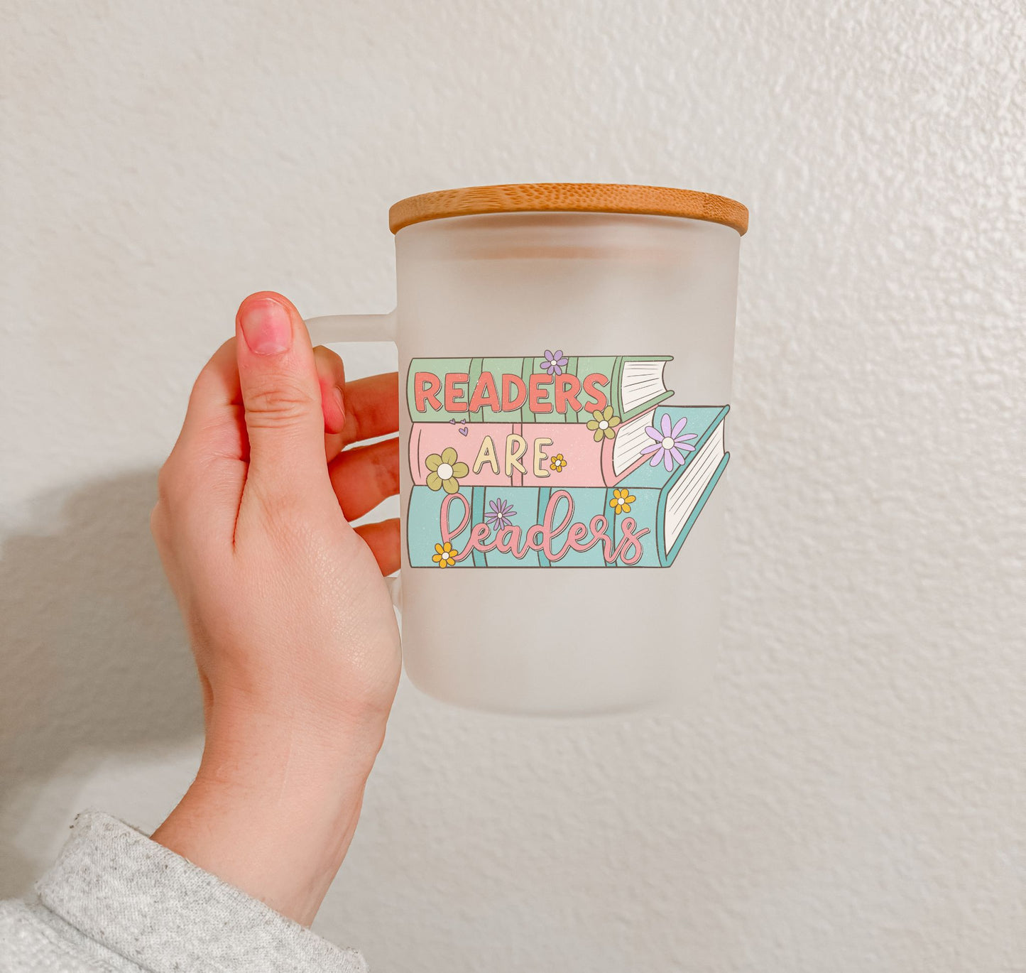 17 oz Frosted Glass Mug | Teacher Vibes (25 Options)