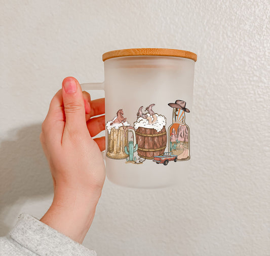 17 oz Frosted Glass Mug | Western Vibes (15 Options)