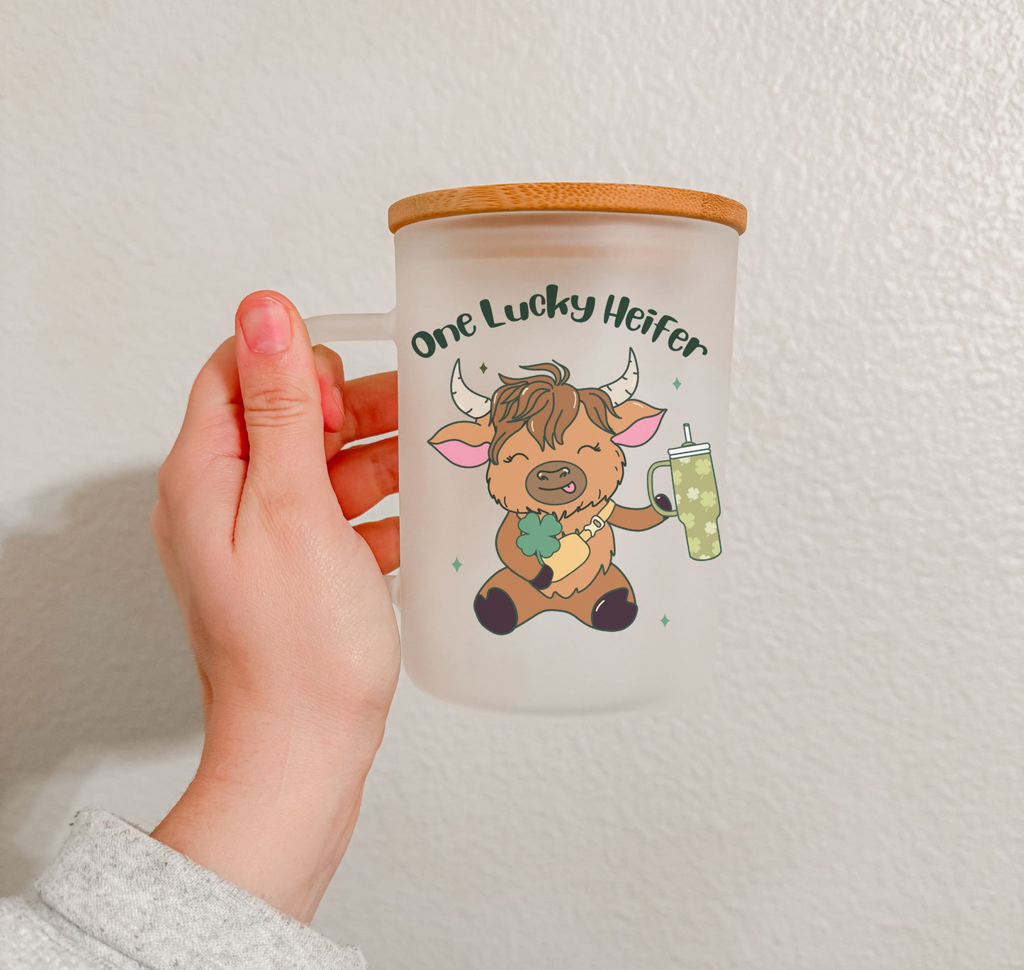 17 oz Frosted Glass Mug | St. Patty's (28 Options)