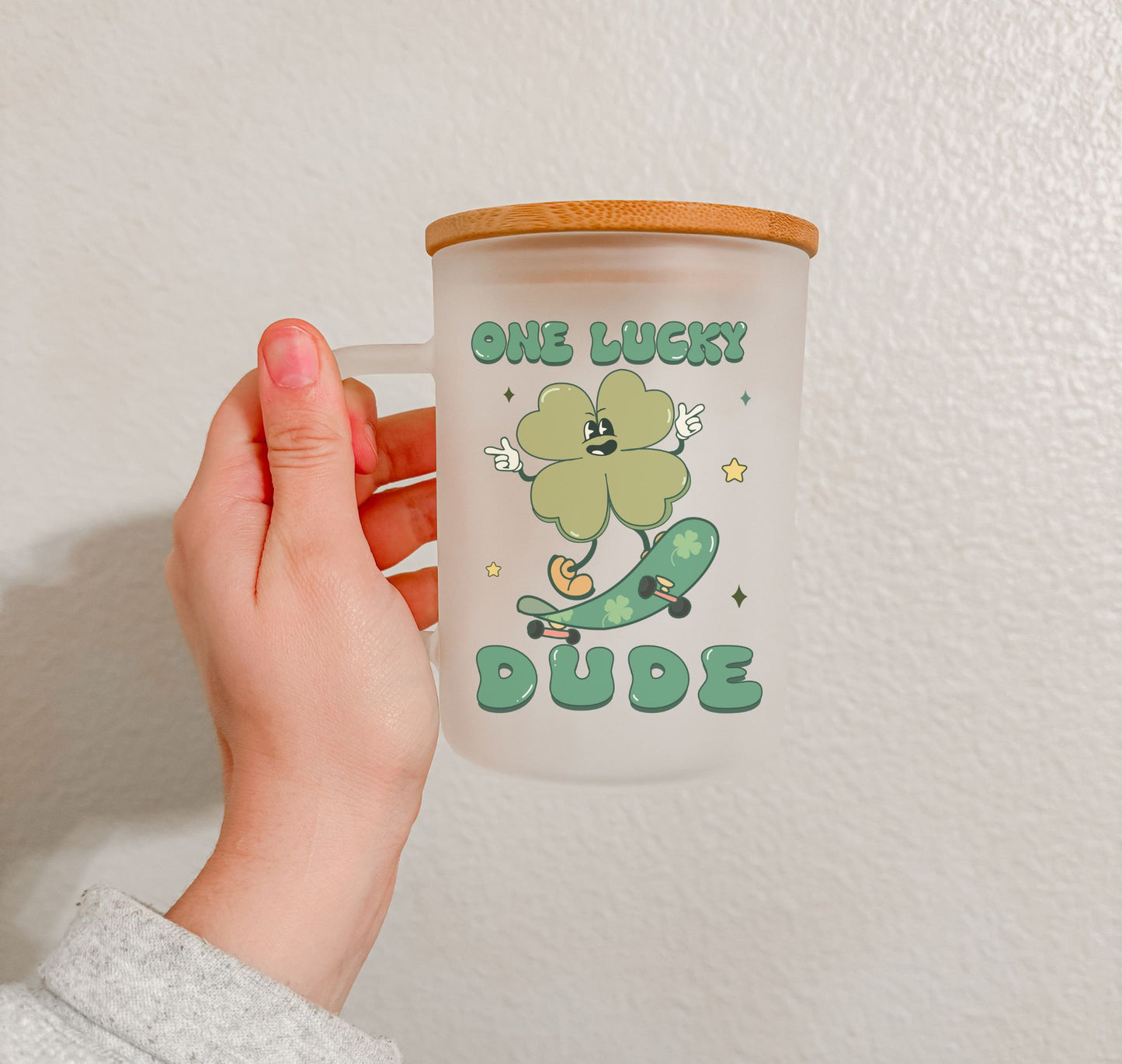 17 oz Frosted Glass Mug | St. Patty's (28 Options)