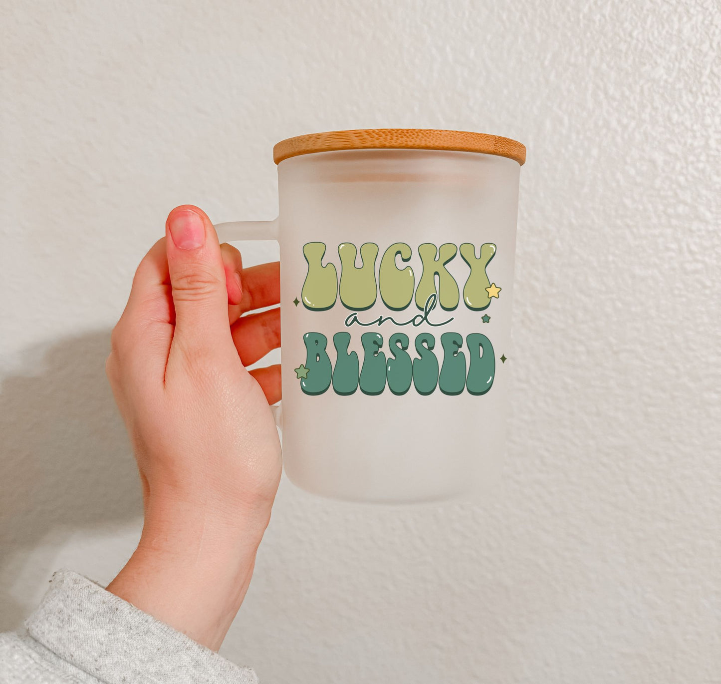 17 oz Frosted Glass Mug | St. Patty's (28 Options)