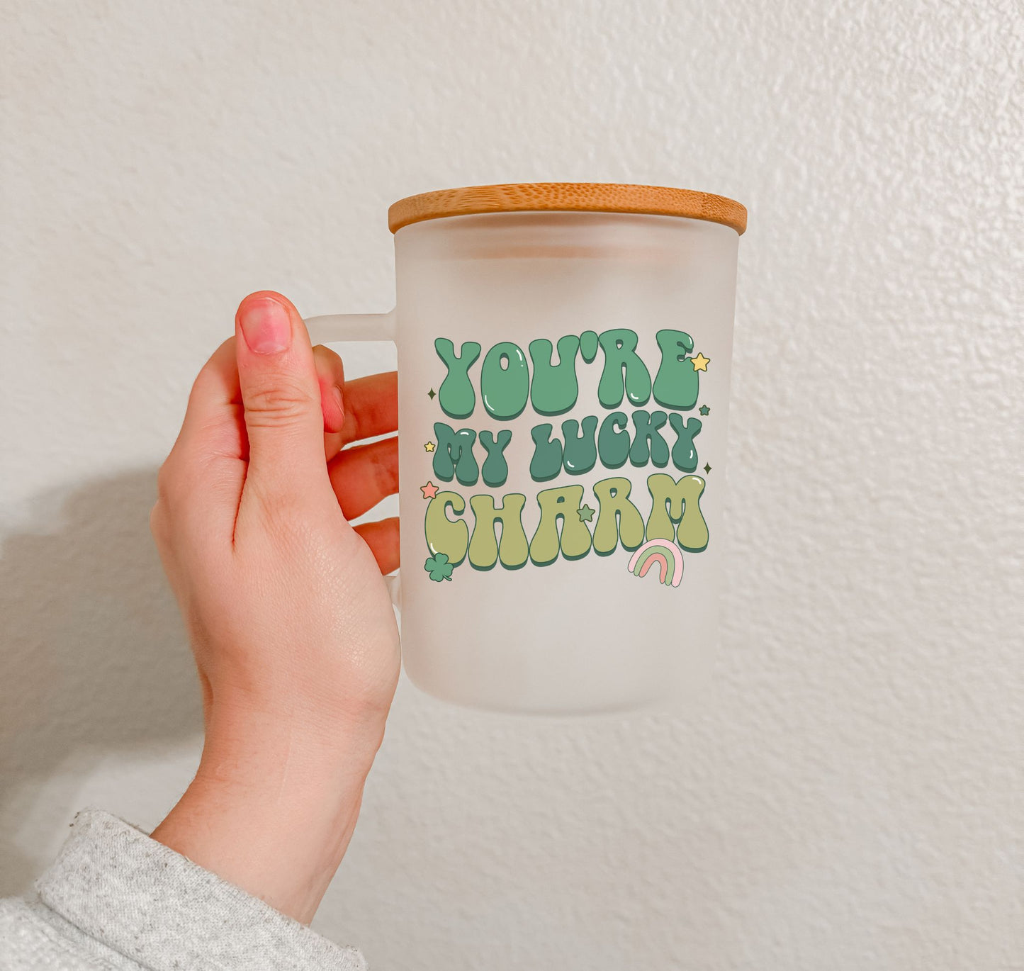 17 oz Frosted Glass Mug | St. Patty's (28 Options)