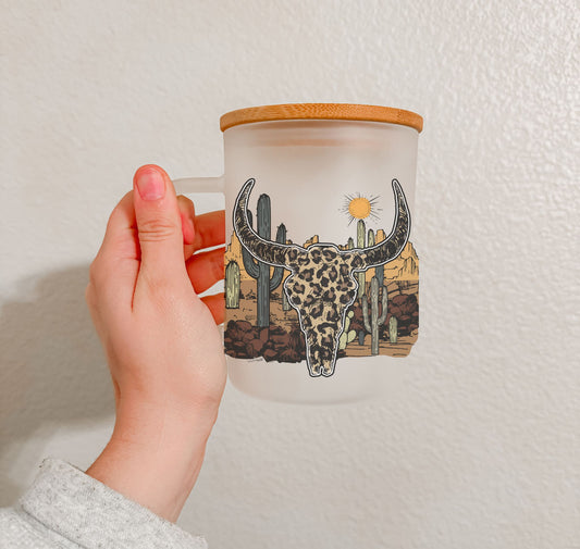 17 oz Frosted Glass Mug | Western Vibes (2 Options)