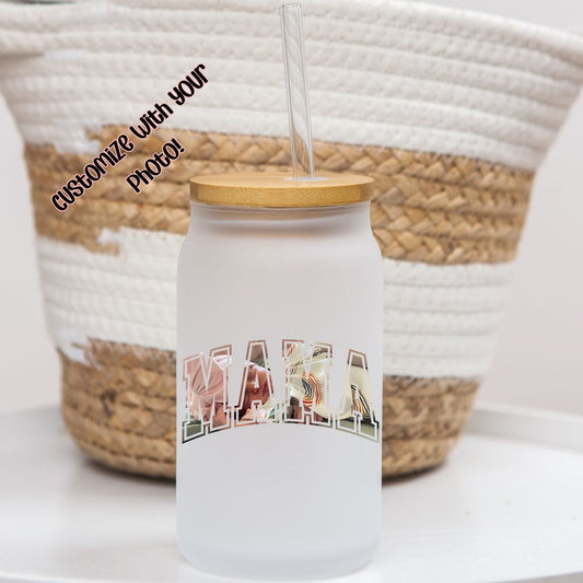 16 oz Frosted Glass Can | Custom Mama