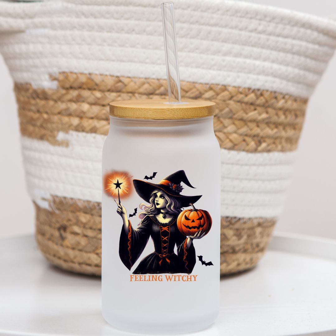 16 oz Frosted Glass Can | Spooky Vibes (15 Options)