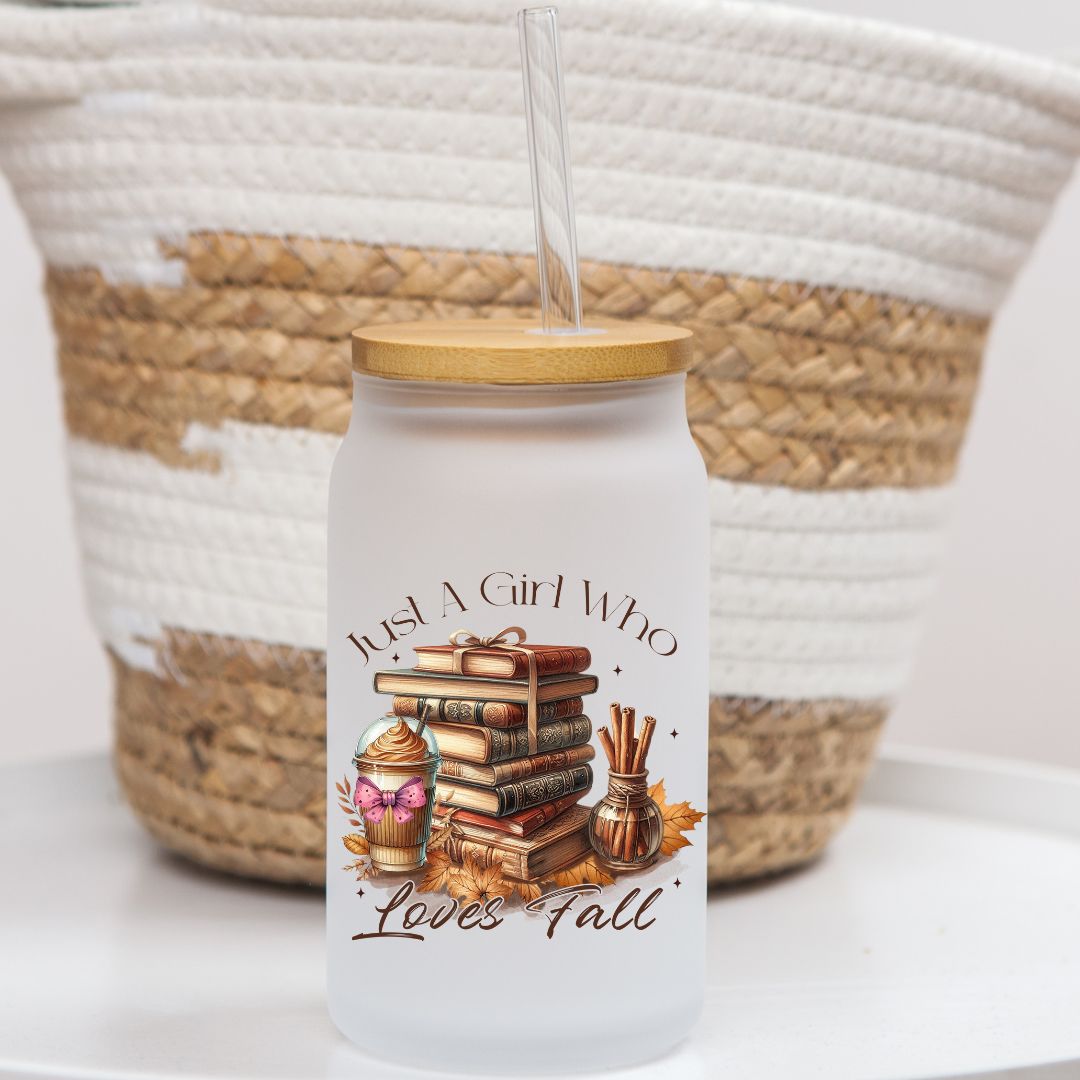 16 oz Frosted Glass Can | Fall Vibes (17 Options)