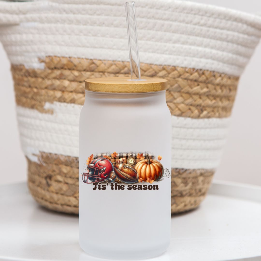 16 oz Frosted Glass Can | Fall Vibes (17 Options)