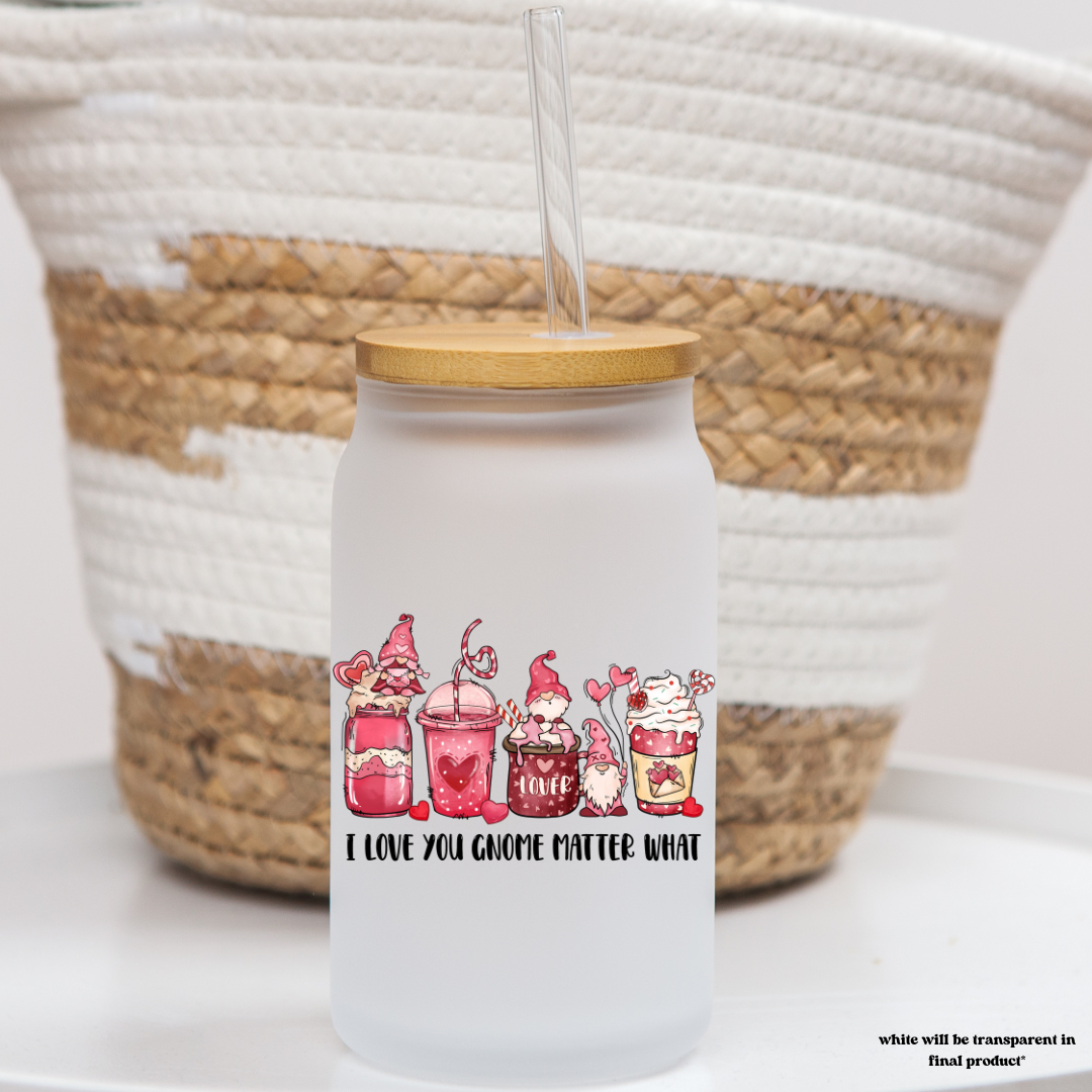 16 oz frosted glass can | coffee valentine (17 options)